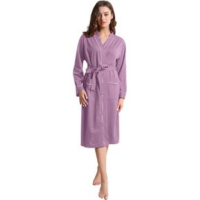 Womens Kimono Robe Lightweight Soft Bathrobe Sleepwear Loungewear with Pockets