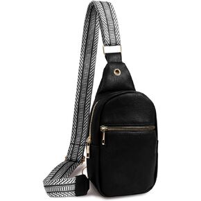 Sling Bag for Women Leather Fanny Pack Crossbody Bags with Adjustable Strap, Fashion Waist Pack Chest Bag for Women Travel Crossbody Purse (Beige)