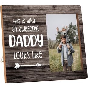Dad Picture Frame, Daddy and Me Picture Frames, Photo Frame Gift for Father's Day Birthday Christmas, Best Dad ever Gifts for Fathers Day, Awesome daddy Gift for Dad from Daughter Son Favors -C06