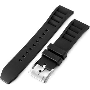 MiLTAT 20mm FKM Rubber Watch Strap, Black RM Vented Quick Release