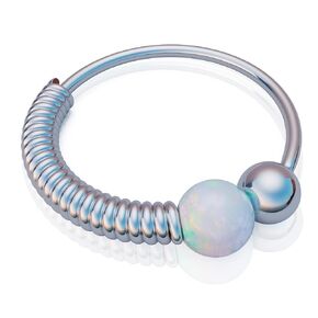 Opal Helix Ring Hoop 20G - 925 Silver Cartilage piercing wrapped helix ring - unisex cartilage rings 8mm