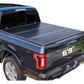 Hard Folding Truck Bed Tonneau Cover Compatiable with Ford Super Duty 6.8 FT Standard Box, 1999-2024 F250 F350 F-250 F-350, Tri Fold Style