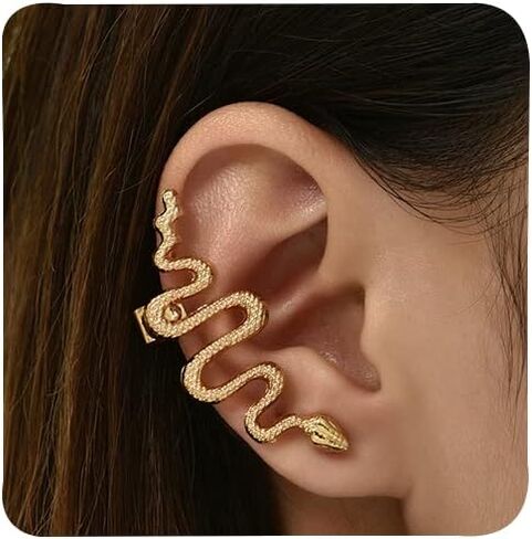 Gold Snake Earrings for Women Snake Ear Cuff Zircon Snake Ear Climber Earrings Ear Wrap Earrings for Girls in Saudi Arabia