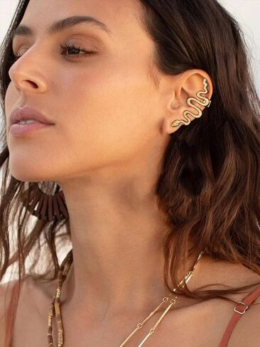 Gold Snake Earrings for Women Snake Ear Cuff Zircon Snake Ear Climber Earrings Ear Wrap Earrings for Girls in Saudi Arabia