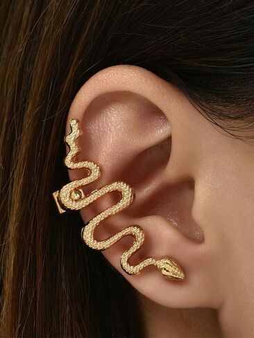Gold Snake Earrings for Women Snake Ear Cuff Zircon Snake Ear Climber Earrings Ear Wrap Earrings for Girls in Saudi Arabia