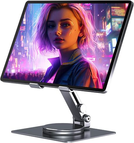 Portable Monitor Holder Stand Swivel Height Adjustable Mount Holder for 15.6 Portable Monitor, Metal Foldable Bracket for Portable Monitor/iPad/Phones/Graphic Pads, Aluminum Alloy, Space Grey in Saudi Arabia