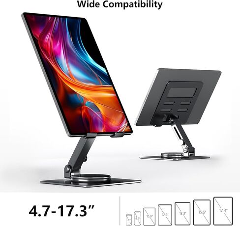 Portable Monitor Holder Stand Swivel Height Adjustable Mount Holder for 15.6 Portable Monitor, Metal Foldable Bracket for Portable Monitor/iPad/Phones/Graphic Pads, Aluminum Alloy, Space Grey in Saudi Arabia