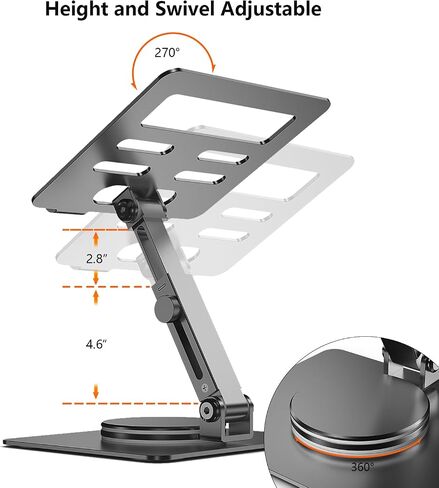 Portable Monitor Holder Stand Swivel Height Adjustable Mount Holder for 15.6 Portable Monitor, Metal Foldable Bracket for Portable Monitor/iPad/Phones/Graphic Pads, Aluminum Alloy, Space Grey in Saudi Arabia