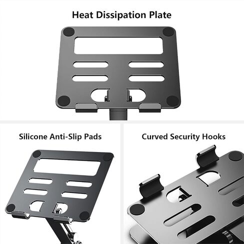 Portable Monitor Holder Stand Swivel Height Adjustable Mount Holder for 15.6 Portable Monitor, Metal Foldable Bracket for Portable Monitor/iPad/Phones/Graphic Pads, Aluminum Alloy, Space Grey in Saudi Arabia