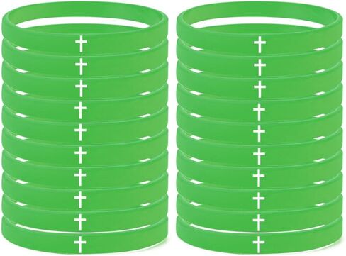 LCWQ God Cross Bracelet Silicone Jesus Bracelet Friendship Religious Cuff Bangle 7.48in Inspirational Christian Jewelry for Men Women Party Favors Gifts, width 8MM - 14 Colors in Saudi Arabia