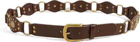 Western Belts for Women Vintage Rivet Leather Belts Cowgirl Punk Waist Belt for Skirts Jeans Dress in Saudi Arabia