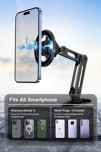 Magnetic Phone Holder for Car,Fits MagSafe Car Mount[Universal 360° PRO Rotation] Hands Free Car Holder Mount for Dashboard,Magnet Phone Holder for Mobile Phones,Car Gifts in Saudi Arabia