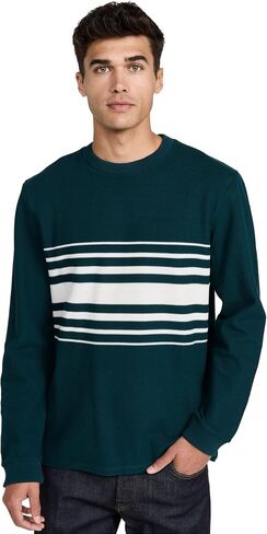 Club Monaco Men's Stripe Pique Crewneck Sweater in Saudi Arabia