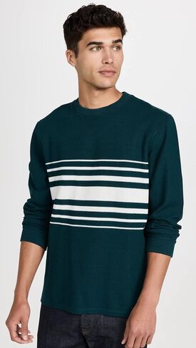 Club Monaco Men's Stripe Pique Crewneck Sweater in Saudi Arabia
