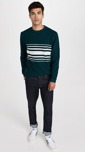 Club Monaco Men's Stripe Pique Crewneck Sweater in Saudi Arabia