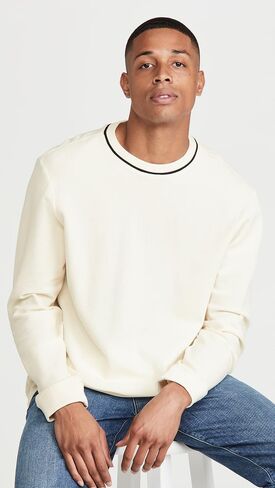Club Monaco Men's Stripe Pique Crewneck Sweater in Saudi Arabia
