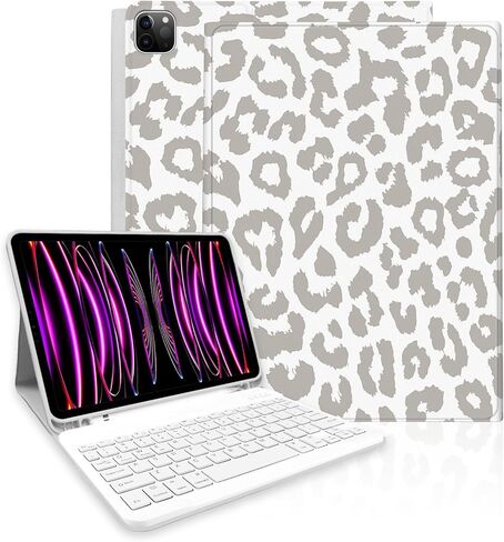 TopPerfekt for iPad Pro 11" 4th/3rd/2nd/1st Gen (2022/2021/2020/2018) Keyboard Case, Magnetically Absorbent, Auto Sleep/Wake, Support 2nd Gen Pencil Wireless Charge, with Pencil Holder - Black Leopard in Saudi Arabia