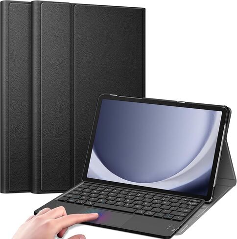 حافظة لوحة مفاتيح Fintie لجهاز Samsung Galaxy Tab A9 Plus/A9+ 5G 11 بوصة موديل 2023 (SM-X210/X216/X218)، غطاء حامل نحيف مع لوحة مفاتيح بلوتوث لاسلكية مدمجة قابلة للفصل، أسود in Saudi Arabia