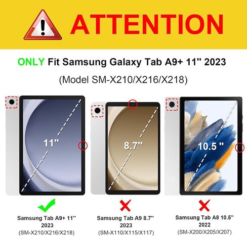 حافظة لوحة مفاتيح Fintie لجهاز Samsung Galaxy Tab A9 Plus/A9+ 5G 11 بوصة موديل 2023 (SM-X210/X216/X218)، غطاء حامل نحيف مع لوحة مفاتيح بلوتوث لاسلكية مدمجة قابلة للفصل، أسود in Saudi Arabia