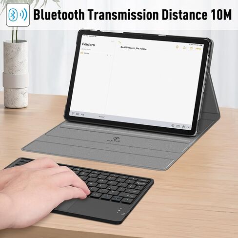 حافظة لوحة مفاتيح Fintie لجهاز Samsung Galaxy Tab A9 Plus/A9+ 5G 11 بوصة موديل 2023 (SM-X210/X216/X218)، غطاء حامل نحيف مع لوحة مفاتيح بلوتوث لاسلكية مدمجة قابلة للفصل، أسود in Saudi Arabia