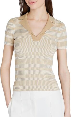 Club Monaco Women's Ribbed Johnny Collar Sweater Tee in Saudi Arabia