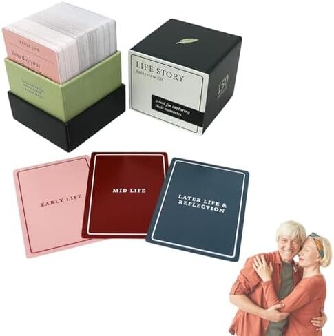 150pcs Life Story Interview Kit Cards – Life Story Interview Kit, Engaging Questions for Parents & Grandparents, Memory Sharing Game for Family Nights (A) in Saudi Arabia