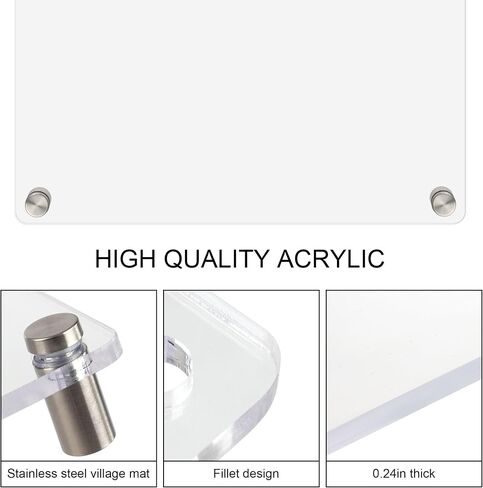 Large Hanging Blank Clear Acrylic Dry Erase Board for Wall Mount Non Magnetic Floating 18x24 Inches Useful Office School Family (18 * 24, Clear) in Saudi Arabia
