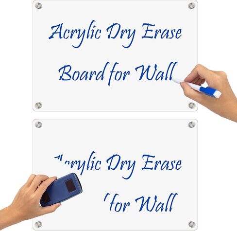 Large Hanging Blank Clear Acrylic Dry Erase Board for Wall Mount Non Magnetic Floating 18x24 Inches Useful Office School Family (18 * 24, Clear) in Saudi Arabia