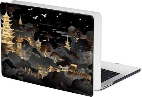 2021 2022 2023 M3 MacBook Pro 14 inch Case A2918 A2992 A2779 M2 M1 A2442 Cover, Glitter Crystal Black Printed Plastic Hard Shell Case for Mac 14 M3 2023 Touch ID, Astronauts & Spacecraft in Saudi Arabia