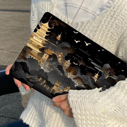2021 2022 2023 M3 MacBook Pro 14 inch Case A2918 A2992 A2779 M2 M1 A2442 Cover, Glitter Crystal Black Printed Plastic Hard Shell Case for Mac 14 M3 2023 Touch ID, Astronauts & Spacecraft in Saudi Arabia