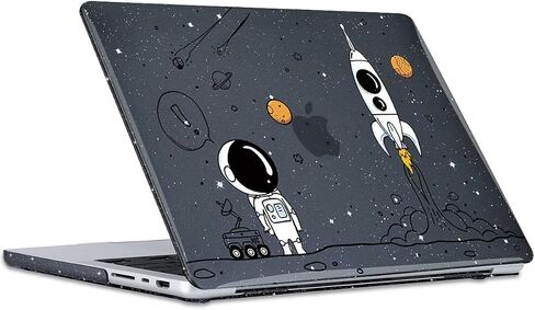 2021 2022 2023 M3 MacBook Pro 14 inch Case A2918 A2992 A2779 M2 M1 A2442 Cover, Glitter Crystal Black Printed Plastic Hard Shell Case for Mac 14 M3 2023 Touch ID, Astronauts & Spacecraft in Saudi Arabia