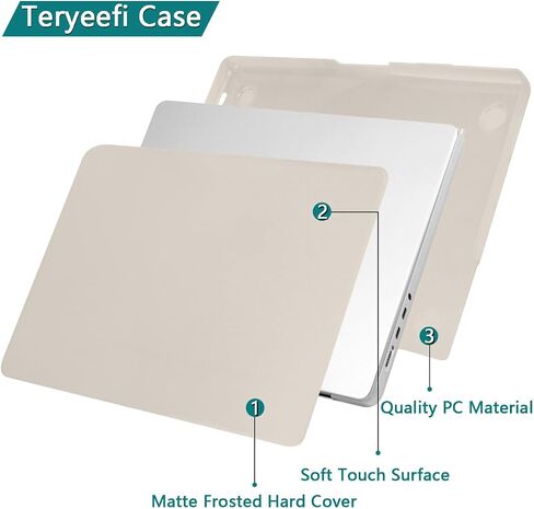 Teryeefi for MacBook Pro 14 Inch Case 2021 2022 2023 2024 Release Model A2918/A2992/A2779/A2442, Plastic Hard Shell Case & Keyboard Skin & OTG Adapter for 14.2 "MacBook Pro M3 M2 M1 Cover, Chalk Pink in Saudi Arabia