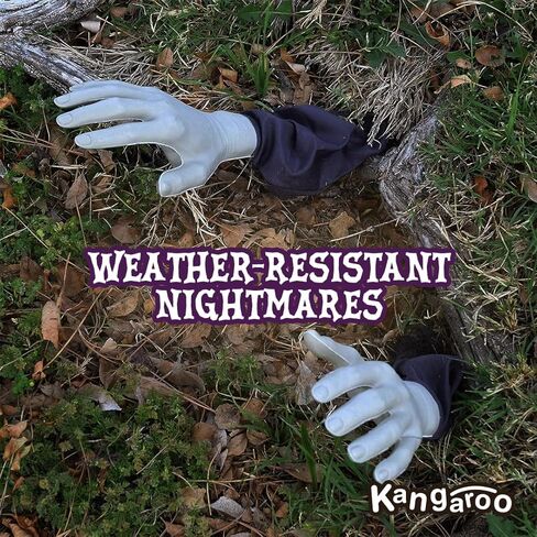 Kangaroo Zombie Hands Lawn Stakes ديكورات الهالوين، مظهر واقعي، أيدي وهمية لديكورات حفلات الهالوين، دعائم مثالية للهالوين لديكور الهيكل العظمي للهالوين، ديكورات منزل مسكون in Kuwait