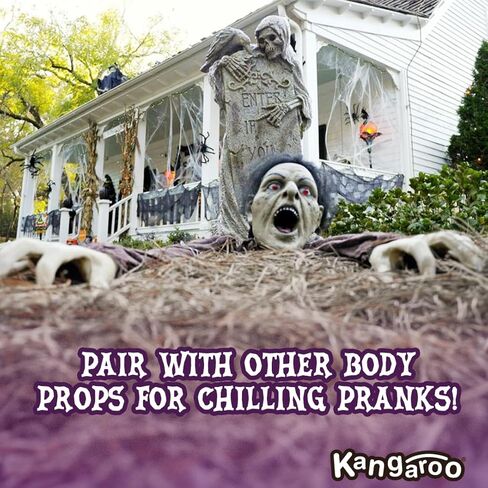 Kangaroo Zombie Hands Lawn Stakes ديكورات الهالوين، مظهر واقعي، أيدي وهمية لديكورات حفلات الهالوين، دعائم مثالية للهالوين لديكور الهيكل العظمي للهالوين، ديكورات منزل مسكون in Kuwait