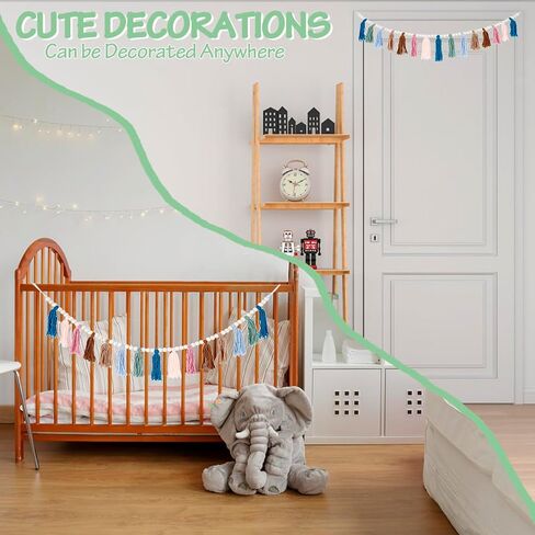 Cotton Boho Tassel Garland, Boho Wall Decor for Bedroom, Boho Tassel Western Room Decor for Spring Classroom Party, Nursery, Baby Shower, Girls Room Decor, Birthday Gift (Brown) in Saudi Arabia