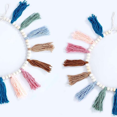 Cotton Boho Tassel Garland, Boho Wall Decor for Bedroom, Boho Tassel Western Room Decor for Spring Classroom Party, Nursery, Baby Shower, Girls Room Decor, Birthday Gift (Brown) in Saudi Arabia