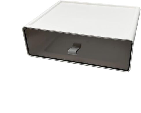 صندوق تخزين لأدراج المكتب، منظم لوازم المكتب، منظم مستحضرات التجميل البلاستيكي، صندوق تخزين بقالة سطح المكتب. للقرطاسية/اللوازم المكتبية/المدرسة/المنزل (رمادي 2 حجرة) in Kuwait