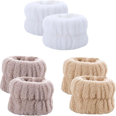 مناشف المعصم لغسل الوجه، أساور معصم من الألياف الدقيقة، أساور معصم ماصة للغسيل للنساء والفتيات تمنع الماء من انسكاب ذراعيك... in Kuwait