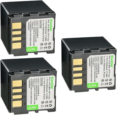 Kastar BN-VF714 Battery 2-Pack Replacement for JVC BN-VF707 BN-VF707U BN-VF707UE BN-VF707US BN-VF714 BN-VF714U BN-VF714UE BN-VF714US BN-VF733 BN-VF733U BN-VF733UE BN-VF733US Battery, AA-VF7U Charger in Saudi Arabia