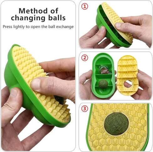 2 Pcs Catnip Toys Balls That Stick on Wall,Cat Toy Ball, Catnip Wall Balls for Cats Lick,Cat Face Scratchers Cat Rubbing Post, Cat Wall Brush (Green) in Saudi Arabia