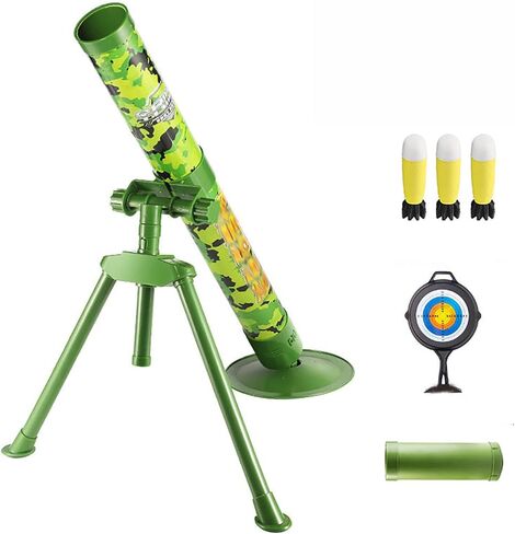 Mortar Launcher Playset for Kids 6-12 Years Old, Soft Foam Rocket Kids Play Set with 5 Safety Foam Shells for Boys and Girls (Five Shells Yellow) in Saudi Arabia