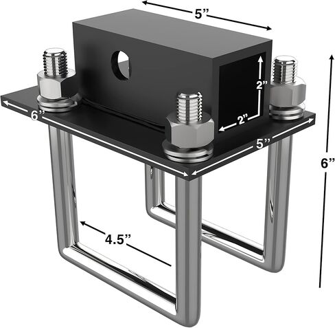 OxGord RV Hitch - محول استقبال 2 بوصة يناسب شعاع ممتص الصدمات مقاس 4-4.5 بوصة - ملحقات المقطورة الأفضل لتركيب رفوف الدراجة وحاملات البضائع in Kuwait