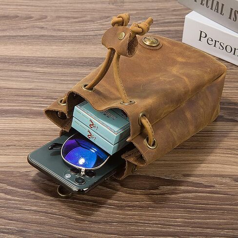 قطعة واحدة من حقيبة الخصر الجلدية من العصور الوسطى، منظم العملات المعدنية، حقيبة تخزين برباط من الجلد، حقيبة خصر برباط من الجلد، حقيبة خصر in Kuwait