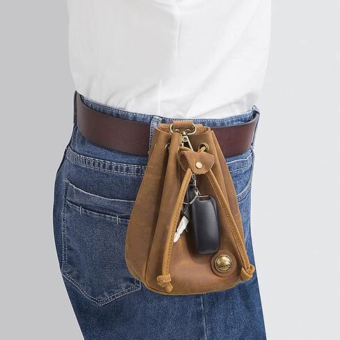 قطعة واحدة من حقيبة الخصر الجلدية من العصور الوسطى، منظم العملات المعدنية، حقيبة تخزين برباط من الجلد، حقيبة خصر برباط من الجلد، حقيبة خصر in Kuwait