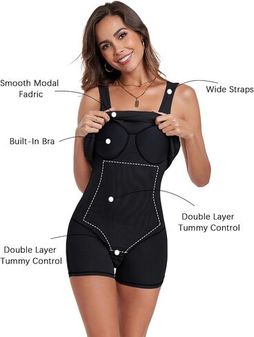 Dokuritu Shapewear Dress for Women Formal Mini Dresses Sleeveless Square Neck Side Slit Bodycon Summer Tummy Control Dress in Saudi Arabia