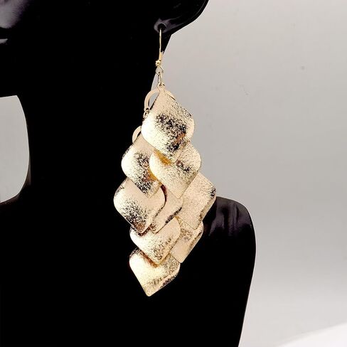FUTIMELY Layered Leaf Dangle Drop Earrings for Women Girls,Boho Handmade Super Lightweight Butterfly Chandelier Statement Earring Personalized Fashion Jewelry in Saudi Arabia