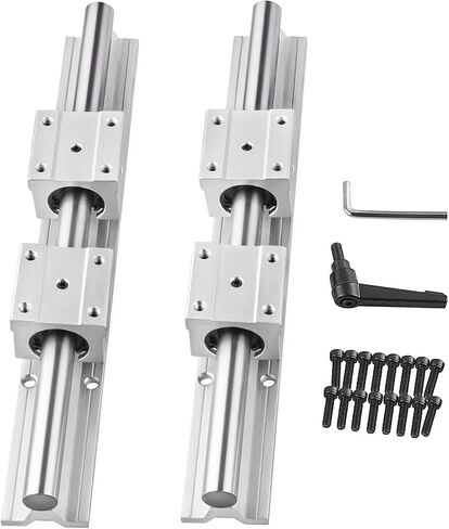 CNCCANEN SBR16 Linear Rail 500mm SBR16 Linear Rails and Bearings 2Pcs SBR16-500mm Linear Guide Rails with 4Pcs SBR16UU Bearing Blocks, 500mm Linear Rails for CNC DIY 3D Printer Rails in Saudi Arabia
