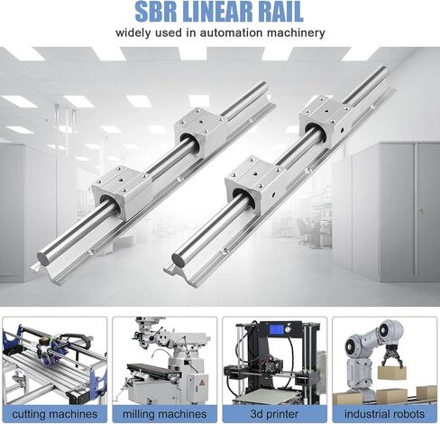 CNCCANEN SBR16 Linear Rail 500mm SBR16 Linear Rails and Bearings 2Pcs SBR16-500mm Linear Guide Rails with 4Pcs SBR16UU Bearing Blocks, 500mm Linear Rails for CNC DIY 3D Printer Rails in Saudi Arabia