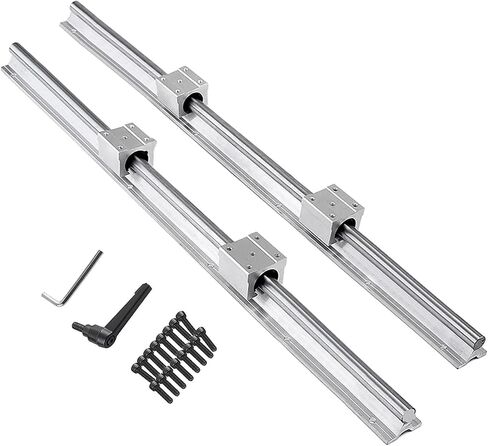 CNCCANEN SBR16 Linear Rail 500mm SBR16 Linear Rails and Bearings 2Pcs SBR16-500mm Linear Guide Rails with 4Pcs SBR16UU Bearing Blocks, 500mm Linear Rails for CNC DIY 3D Printer Rails in Saudi Arabia
