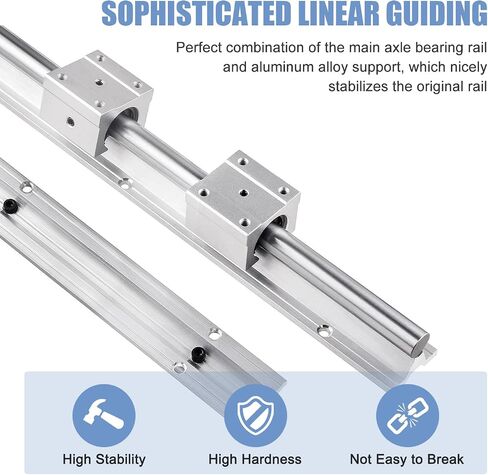 CNCCANEN SBR16 Linear Rail 500mm SBR16 Linear Rails and Bearings 2Pcs SBR16-500mm Linear Guide Rails with 4Pcs SBR16UU Bearing Blocks, 500mm Linear Rails for CNC DIY 3D Printer Rails in Saudi Arabia